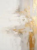 Abstract schilderij met druipend goud op een witte achtergrond.