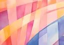 Abstract aquarel patroon met geometrische kleurvlakken in roze en blauw