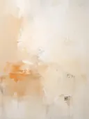 Abstract schilderij met beige, crème en oranje vlakken.