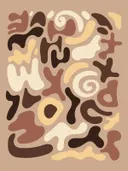 Abstract patroon van organische puzzelvormen in bruine en zandkleurige tinten