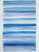 Abstract aquarel met gelaagde horizontale blauwe banden
