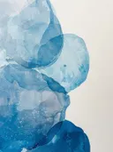 Abstract aquarel met blauwe cirkelvormige waterbellen
