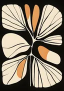 Abstract patroon van bloembladvormen op zwart