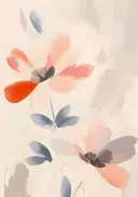 Abstract pastel schilderij van bloemen