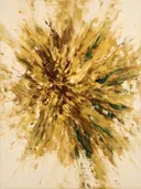 Schilderij: abstracte compositie als kleurexplosie in goud