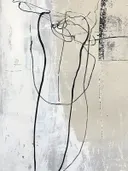 Abstracte zwarte draadlijnen op grijze achtergrond
