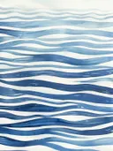 Abstract aquarel met golvende horizontale blauwe lijnen