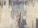 Abstract schilderij met gouden aders op taupe en blauwgrijze ondergrond