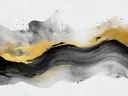 Abstract schilderij met gouden golf op zwarte achtergrond