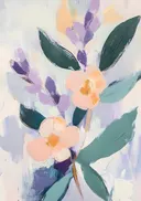 Abstract schilderij van magnolia bloemen