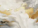 Abstract marmerschilderij in wit en goud