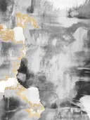 Abstract schilderij met grijze structuur en gouden scheurlijn