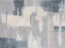 Abstract schilderij met vegen in blauwgrijs en crème