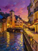 Amsterdam, Prinsengracht in avondlicht, schilderij van Amsterdam