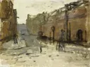 Landschapsschilderij 'Amsterdams Stadsgezicht' naar George Hendrik Breitner