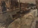 Landschapsschilderij 'Amsterdamse Gracht' naar George Hendrik Breitner