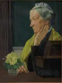 Ane Marie Rohde, de moeder van de schilder van Johan Rohde: portret met vrouw