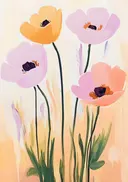 Schilderij van anemonen