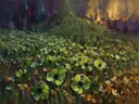 Anemoon op de helling in limoen, schilderij van anemoon
