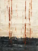 Abstract landschap in antraciet en kalkwit