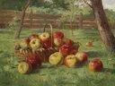 Apfelernte van Karl Vikas: stilleven met fruit en bomen