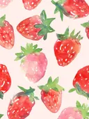 Aquarel illustratie van rode aardbeien op een roze achtergrond