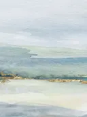 Abstract aquarel schilderij met horizon in groen en goud