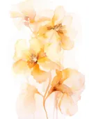 Aquarel van oranje en gele klaprozen.