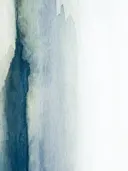 Abstract minimalistisch aquarel schilderij met navy inktvlek