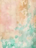 Abstract aquarel schilderij met zachte pastel roze en groene marmering