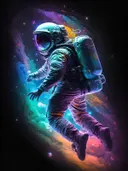Astronaut zweeft tussen sterren