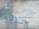 Abstract schilderij met atmosferische vlakken in blauwgrijs en beige