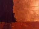 Abstract landschap in aubergine en kopergloed