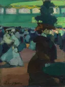 Ball Scene van Edmond Lempereur: figuren met feest