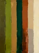 Schilderij: banen in aardetinten