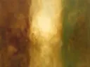 Banen in diep kastanje en goud, kleurvelden schilderij, banen