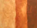 Banen in diep terracotta, kleurvelden schilderij, banen