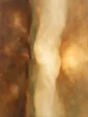 Kleurvelden schilderij, banen in karamel