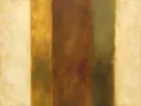 Banen in kastanje en goud, kleurvelden schilderij, banen