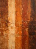 Banen in terracotta, kleurvelden schilderij, banen