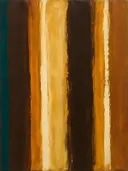 Paletmes abstract schilderij, banen in amberglans