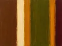 Paletmes abstract schilderij, banen in kastanje en goud