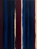 Paletmes abstract schilderij, banen in royal blauw