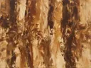 Action painting schilderij, banen (sweep) in kaneel en karamel