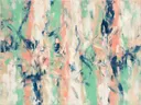 Action painting schilderij, banen (sweep) in munt en koraal