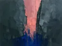 Abstract landschap in basaltgrijs en rosé