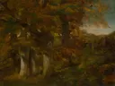 Bebost landschap van Gustave Courbet: landschap