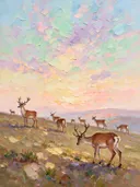 Beestenboel in de mist, schilderij met verschillende dieren