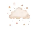 Illustratie van een beige wolk omringd door sterren