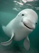 Witte beluga walvis onder water